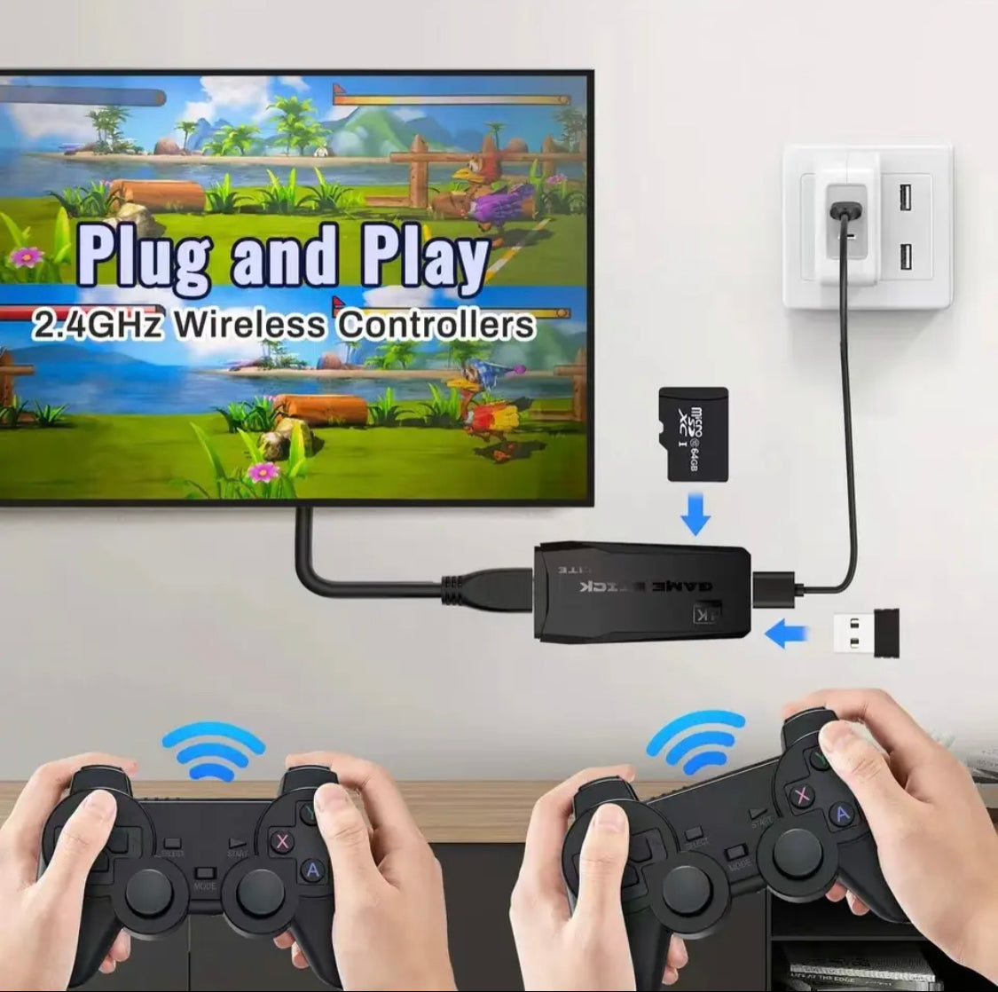 Wireless 4K Video Game Console, Double Wireless Controller Game player, Retro Handheld Game Player Console Wireless 4K Video Game Console, Double Wireless Controller Game player, Retro Handheld Game Player Console